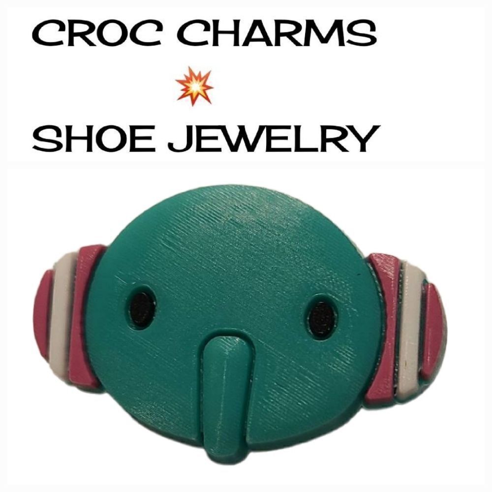 6/$20 Shoe Charm 🌟 Elephant Face Head Novelty Zoo Animal Band Clog Shoe Jewelry